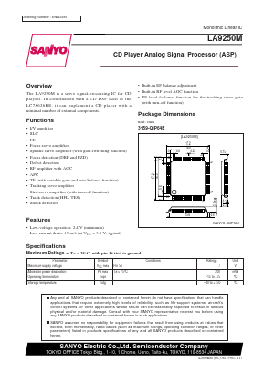 LA9250M Datasheet PDF SANYO -> Panasonic