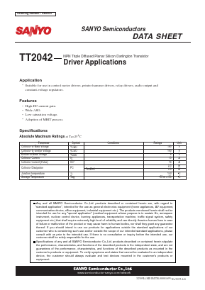 TT2042 Datasheet PDF SANYO -> Panasonic