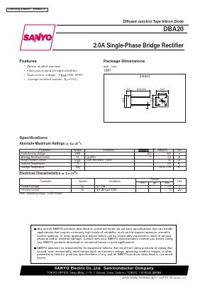 DBA20 Datasheet PDF SANYO -> Panasonic