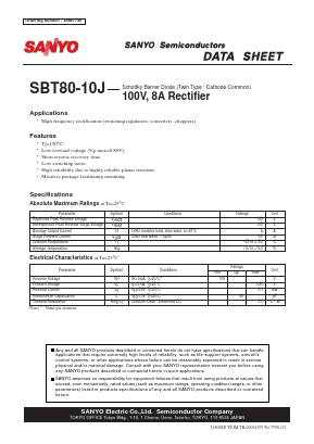 SBT80-10J Datasheet PDF SANYO -> Panasonic