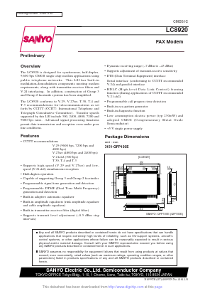 LC8920 Datasheet PDF SANYO -> Panasonic