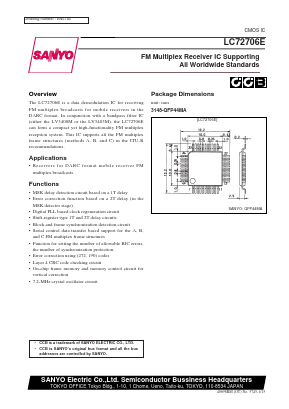 LC72706 Datasheet PDF SANYO -> Panasonic
