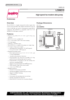LC89210 Datasheet PDF SANYO -> Panasonic