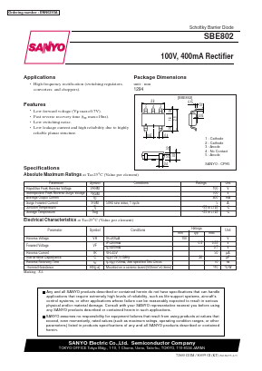 SBE802 Datasheet PDF SANYO -> Panasonic