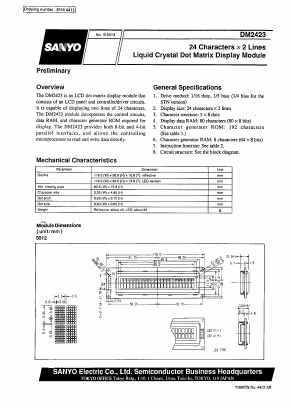DM2423-7BL3 Datasheet PDF SANYO -> Panasonic