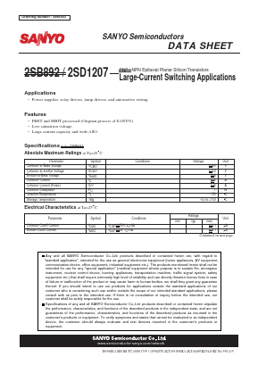 2SB892 Datasheet PDF SANYO -> Panasonic