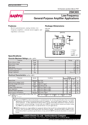 K303 Datasheet PDF SANYO -> Panasonic