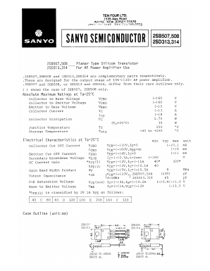 2SD313D Datasheet PDF SANYO -> Panasonic