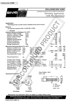 2SA1656 Datasheet PDF SANYO -> Panasonic