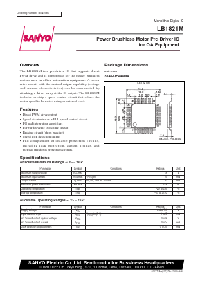 LB1821 Datasheet PDF SANYO -> Panasonic