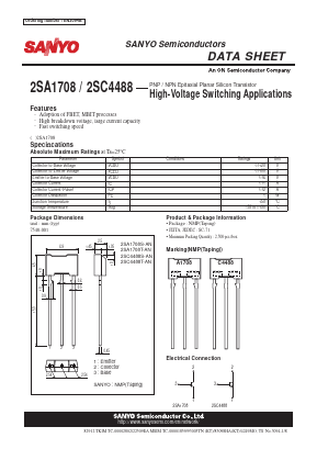A1708 Datasheet PDF SANYO -> Panasonic