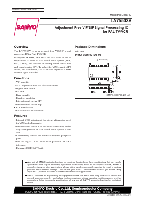 LA75503V_01 Datasheet PDF SANYO -> Panasonic