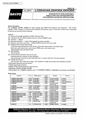 LC66408A Datasheet PDF SANYO -> Panasonic