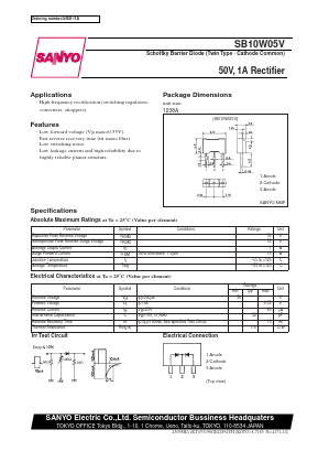 SB10W05V Datasheet PDF SANYO -> Panasonic
