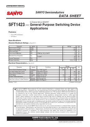 SFT1423 Datasheet PDF SANYO -> Panasonic