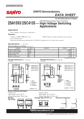 2SC4135T-E Datasheet PDF SANYO -> Panasonic
