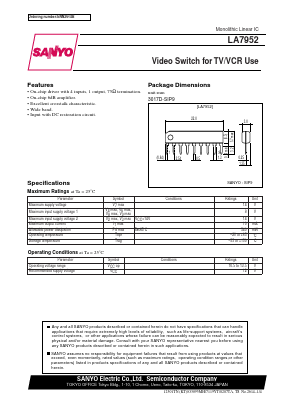 LA7952 Datasheet PDF SANYO -> Panasonic