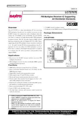 LC72707 Datasheet PDF SANYO -> Panasonic