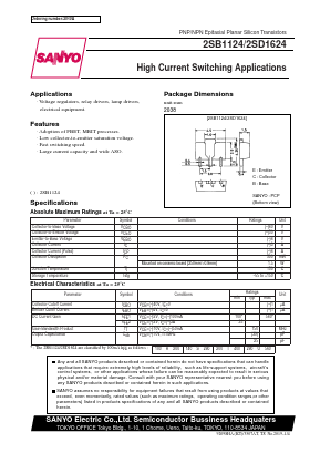 2SD1624 Datasheet PDF SANYO -> Panasonic