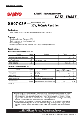 SB07-03P Datasheet PDF SANYO -> Panasonic