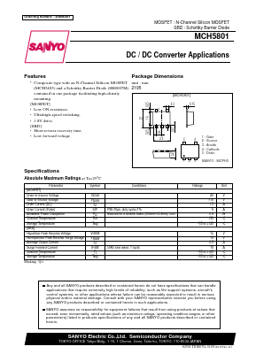 MCH5801 Datasheet PDF SANYO -> Panasonic