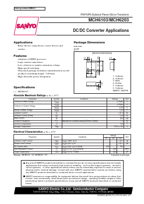 MCH6103 Datasheet PDF SANYO -> Panasonic