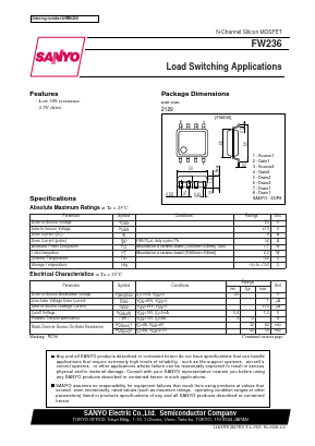 FW236 Datasheet PDF SANYO -> Panasonic