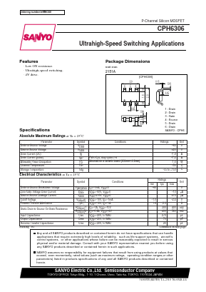 CPH6306 Datasheet PDF SANYO -> Panasonic