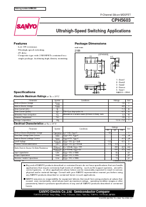 CPH5603 Datasheet PDF SANYO -> Panasonic