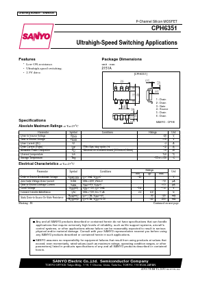 CPH6351 Datasheet PDF SANYO -> Panasonic