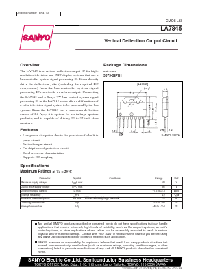 LA7845 Datasheet PDF SANYO -> Panasonic