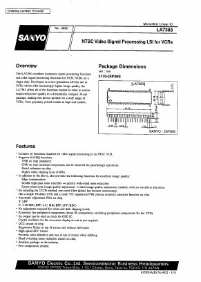 LA7383 Datasheet PDF SANYO -> Panasonic