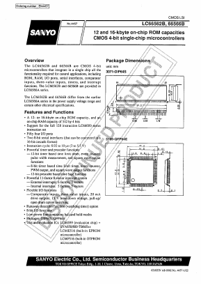 LC66562B Datasheet PDF SANYO -> Panasonic