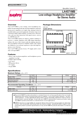 LA4571MB Datasheet PDF SANYO -> Panasonic