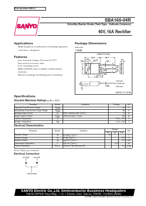 SBA160-04R Datasheet PDF SANYO -> Panasonic