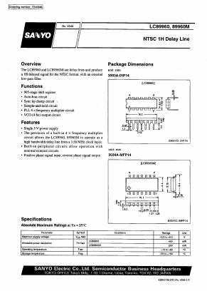LC89960M Datasheet PDF SANYO -> Panasonic