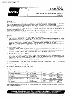 LC66E308 Datasheet PDF SANYO -> Panasonic