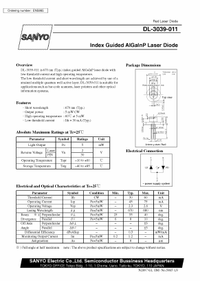 DL-3039-011 Datasheet PDF SANYO -> Panasonic