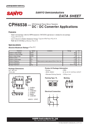 CPH6538 Datasheet PDF SANYO -> Panasonic