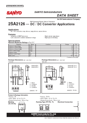 2SA2126 Datasheet PDF SANYO -> Panasonic