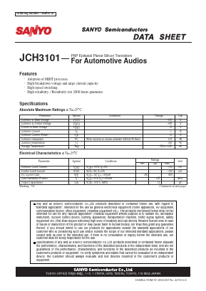 JCH3101 Datasheet PDF SANYO -> Panasonic