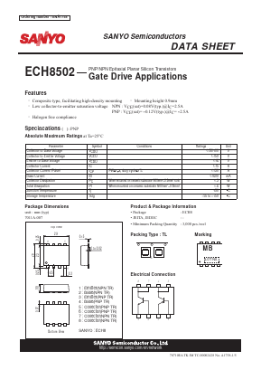 ECH8502 Datasheet PDF SANYO -> Panasonic