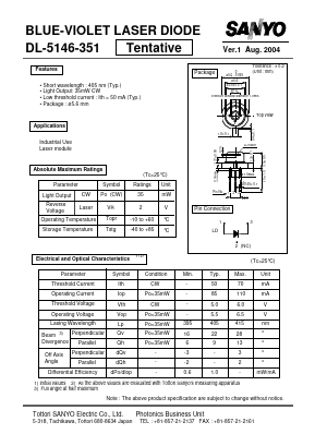 DL-5146-351 Datasheet PDF SANYO -> Panasonic