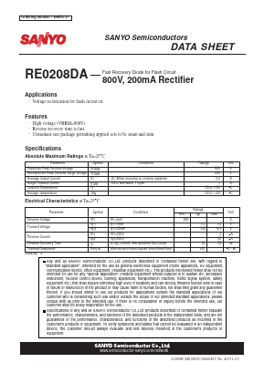 RE0208DA Datasheet PDF SANYO -> Panasonic