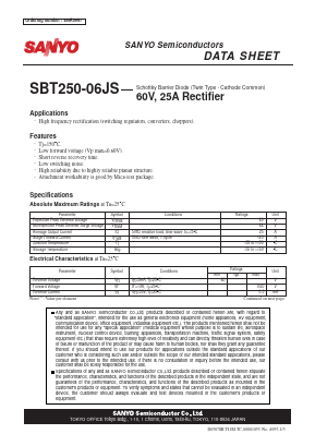 SBT250-06JS Datasheet PDF SANYO -> Panasonic