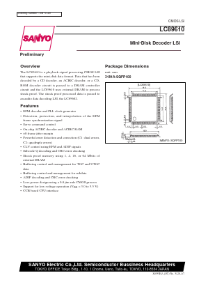 LC89610 Datasheet PDF SANYO -> Panasonic