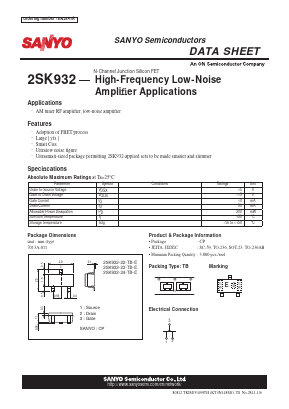 2SK932-24-TB-E Datasheet PDF SANYO -> Panasonic