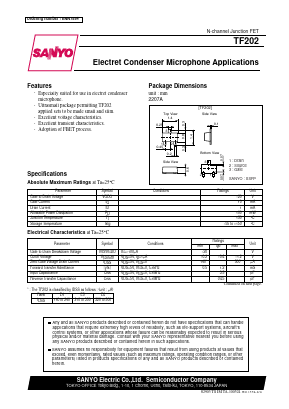 TF202 Datasheet PDF SANYO -> Panasonic