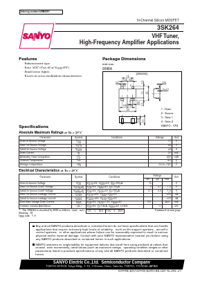 3SK264 Datasheet PDF SANYO -> Panasonic