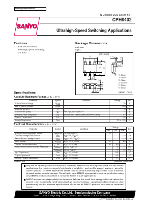 CPH6402 Datasheet PDF SANYO -> Panasonic